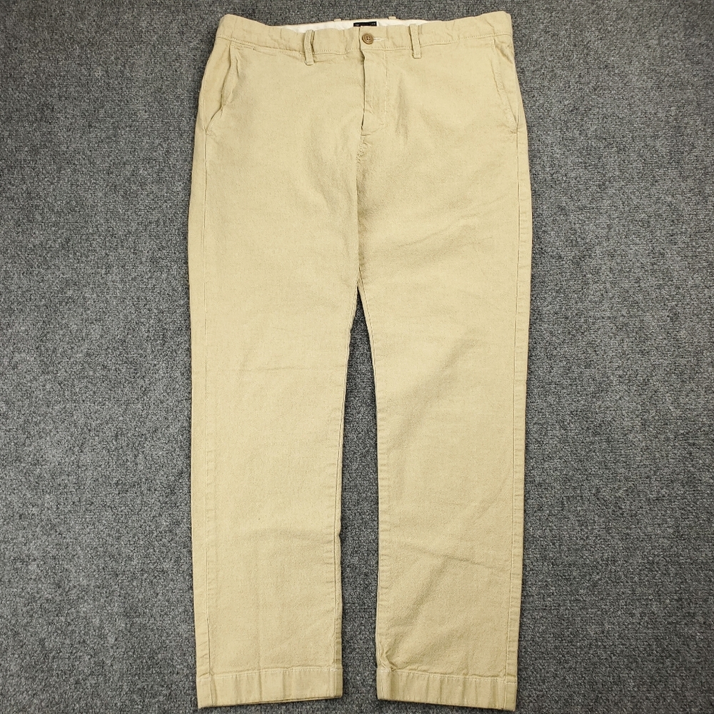 J Crew 484 Slim Chino Pants 34x30 Stretch Cotton Beige Khaki Business Casual